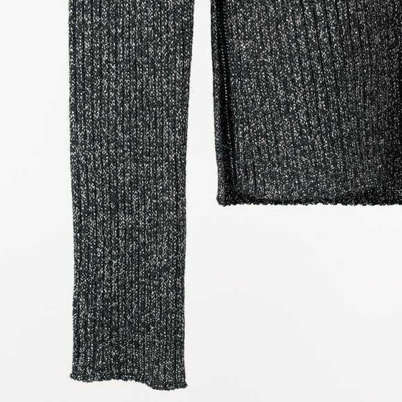Proenza Schouler White Label Black & Silver Lurex Ribbed-Knit Sweater - Picture 6 of 9